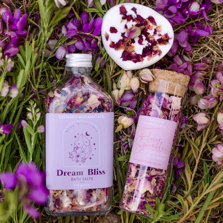 Inspired Botanicals - Vente Bombe de bain/poudre effervescente pour le bain - Bombe de bain botanique - Rose Love1