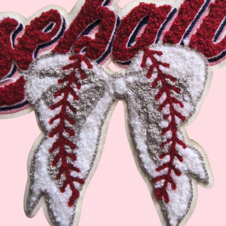 Rosie Posie Patches - Wholesale Patch - Baseball Bow Iron On Chenille Patch1