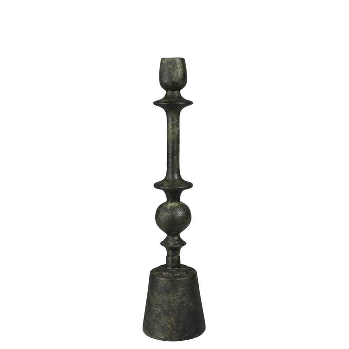 Bastia Taper Holder, Green Patina - Med for wholesale by HomArt