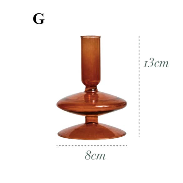 IVORE.GROUP (We cover All Import duty) - Wholesale Candle Holder - Brown Glass Candlestick Holder7