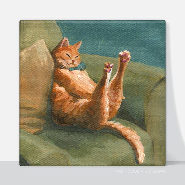 Lienzo Impreso de Gato Elástico para venta al por mayor de Robin Good Art & Design