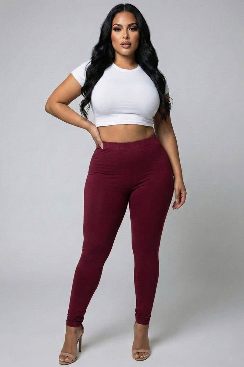 CAPELLA APPAREL - Wholesale Athletic/Lounge Leggings - Women's - Plus Basic Solid Leggings3