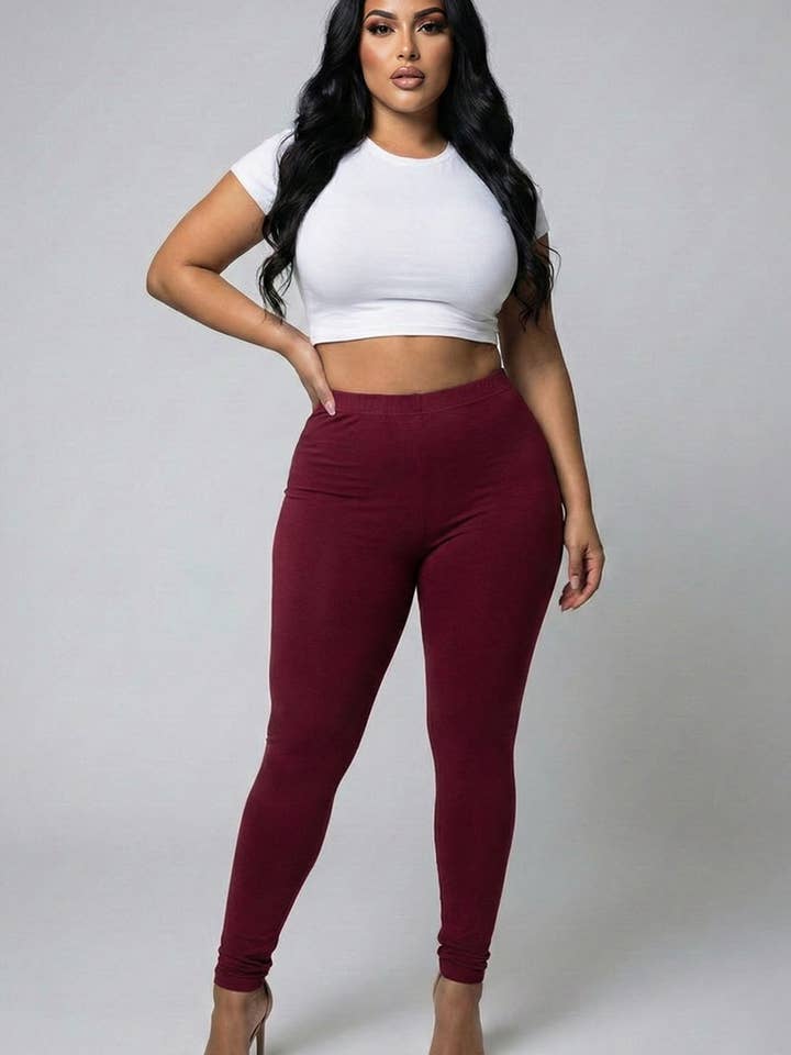 CAPELLA APPAREL - Wholesale Athletic/Lounge Leggings - Women's - Plus Basic Solid Leggings3