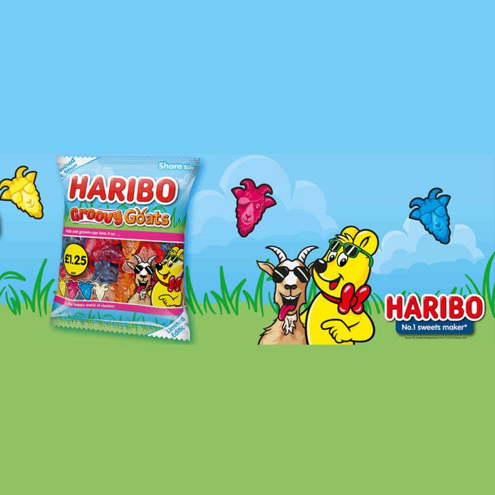 Gaffney's Sweets & Treats Wholesale - Wholesale Gummy - NEW LIMITED EDITION Haribo Groovy Goats 12x160g