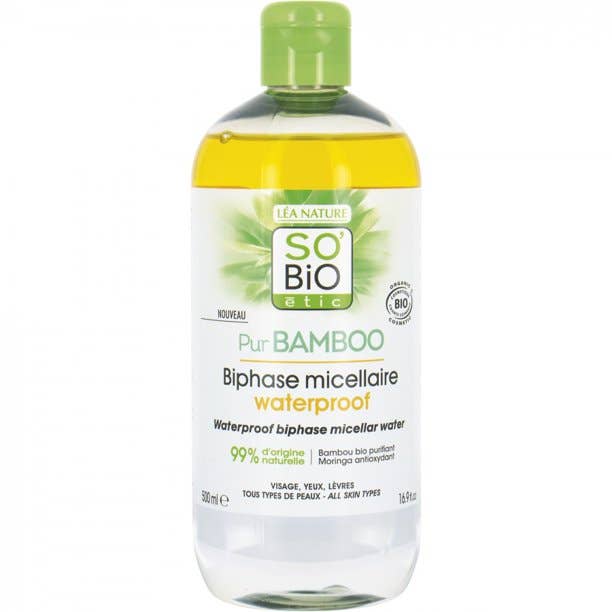 Pur Bamboo- Waterproof Biphase micellar water for wholesale by SO'BiO étic