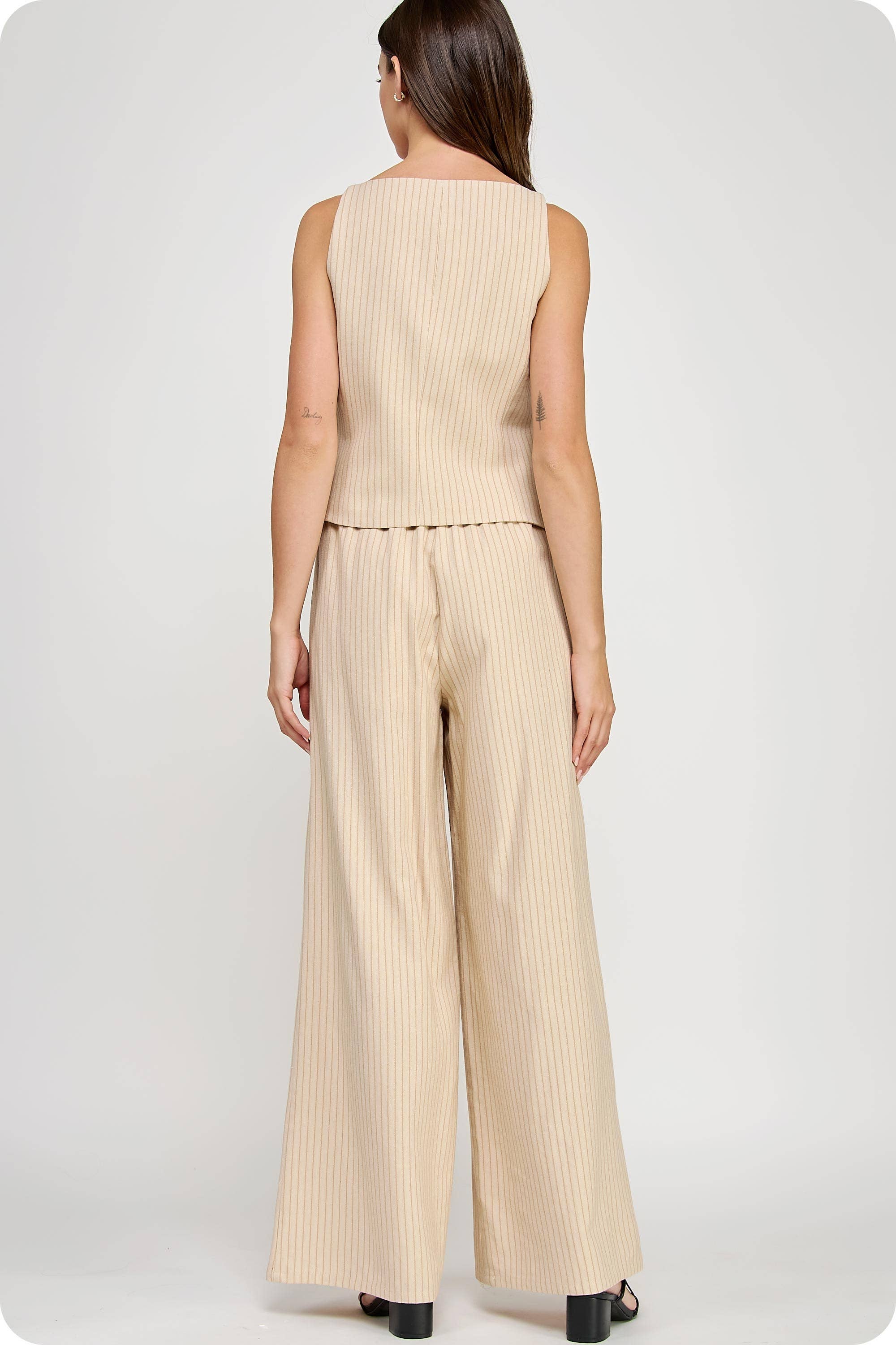 Strut & Bolt – Engroshandel Bukser - Dame – Linnedbukser med kontrastpiping detaljer6