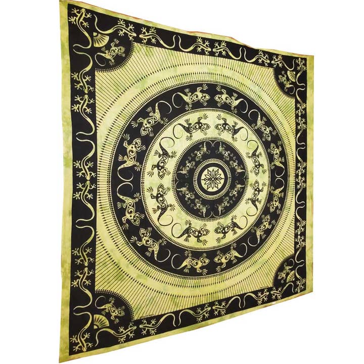 Wild Lotus - Venta al por mayor Tapices/telas - Sábana de tapiz bohemio con mandala de lagarto