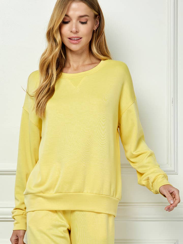T3962 Relaxed Soft Crewneck Sweatshirt Top for wholesale by See and Be Seen