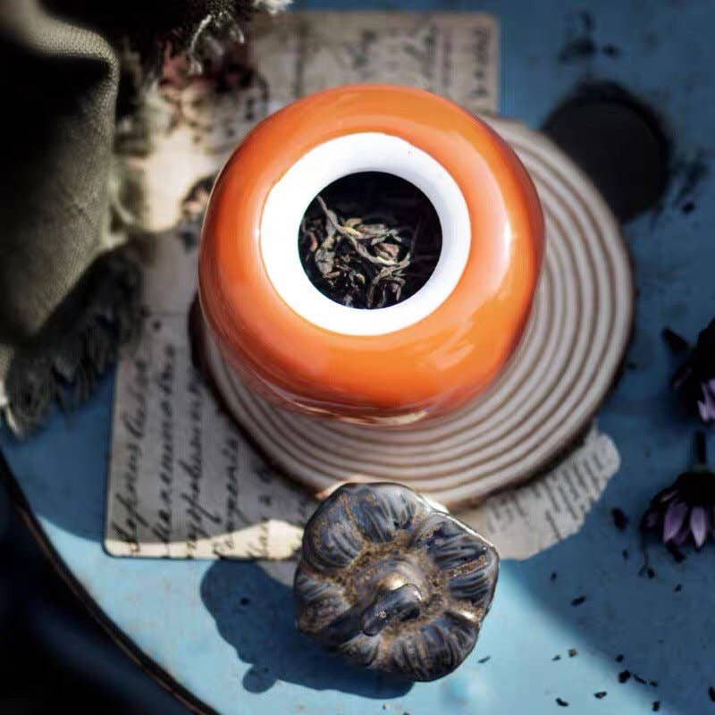 Gohobi （We cover U.S. import duties） - Wholesale Food Storage Container - Gohobi Ceramic Persimmon Tea Container1