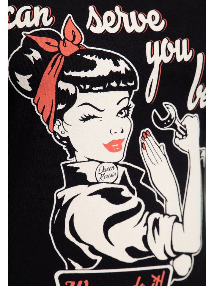 Btex Fashion GmbH / KING KEROSIN - Wholesale Screen Printed T-Shirt - Women's - I Can Serve You Best T-shirt