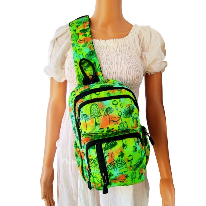 XB-006 Svampeprintet Crossbody Sling Taske for engroshandel hos Kala Imports LLC