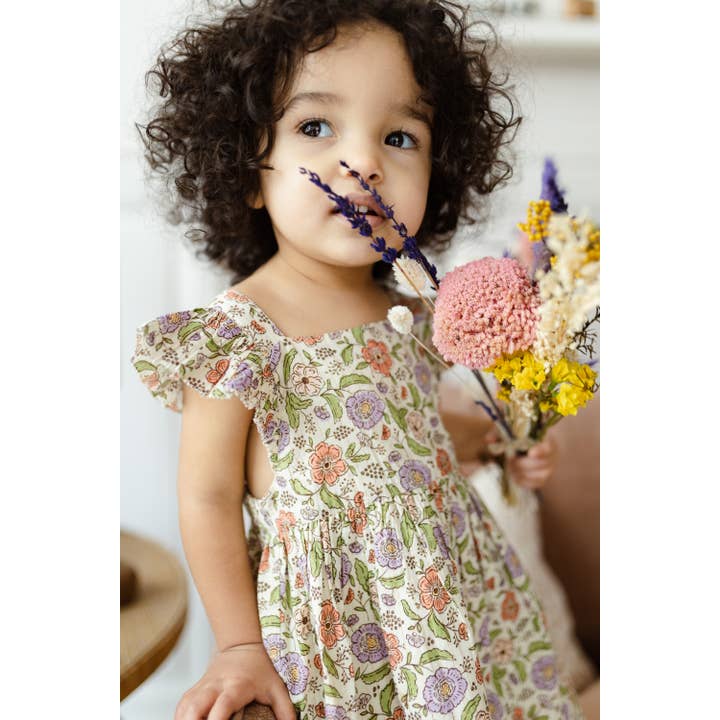 Vestido de bebé Jojoba 24 com estampa Lurex por atacado de Natalys