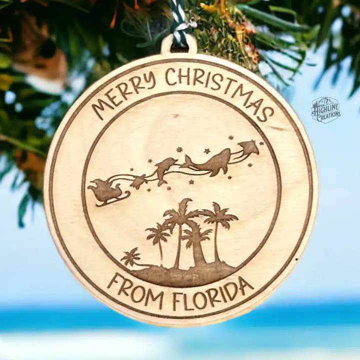 Adorno navideño de criaturas marinas de Florida para venta al por mayor de Highline Creations