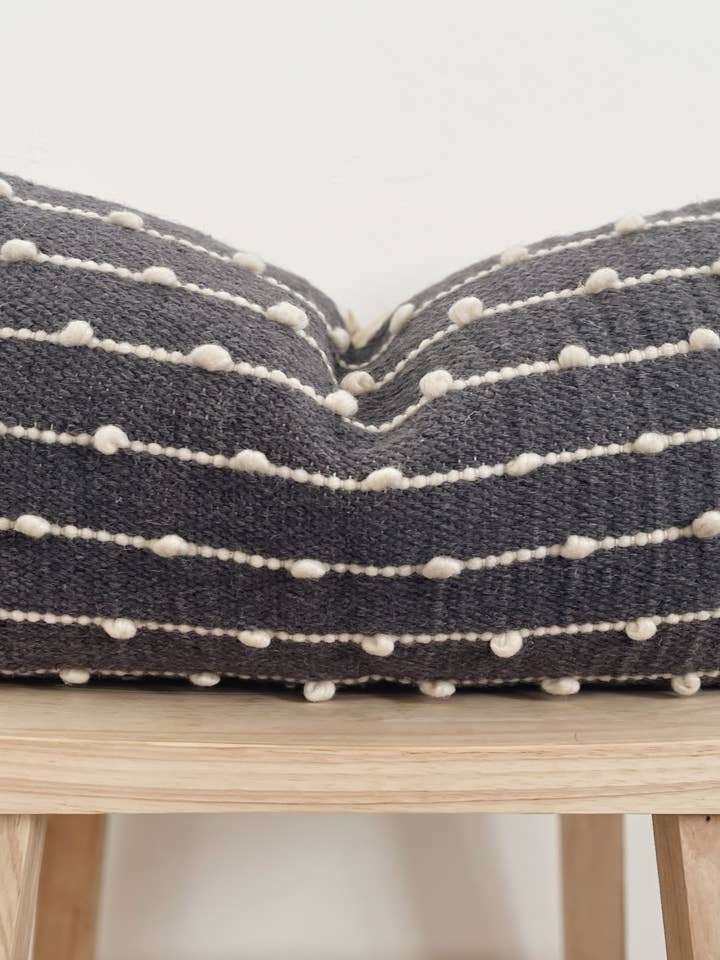 Skip loop woven pillow for wholesale by Collective Dwelling