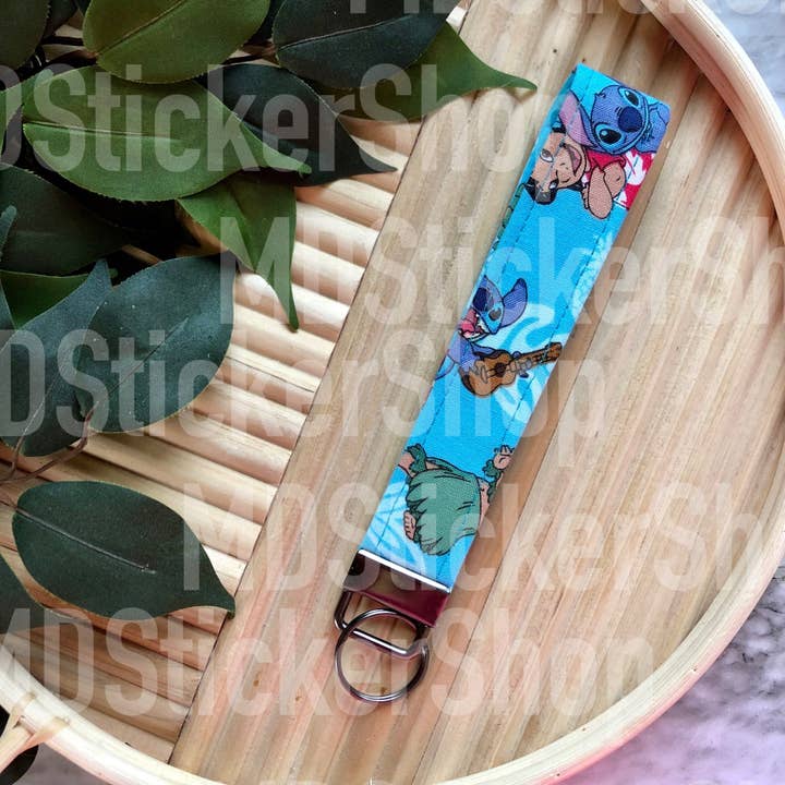Lilo Hula Print Fabric Keychain for wholesale by MDStickerShop