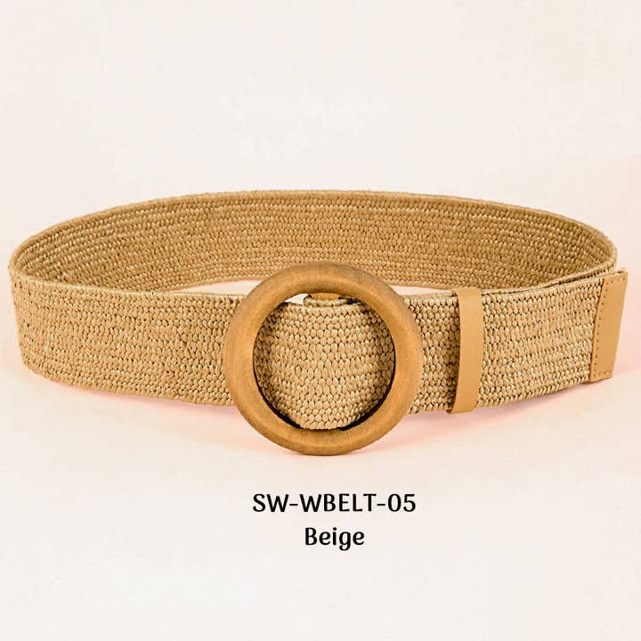 KC Factory - Wholesale Belt - Women's - Stretch Belt - Beige (Braided Vintage Elastic)