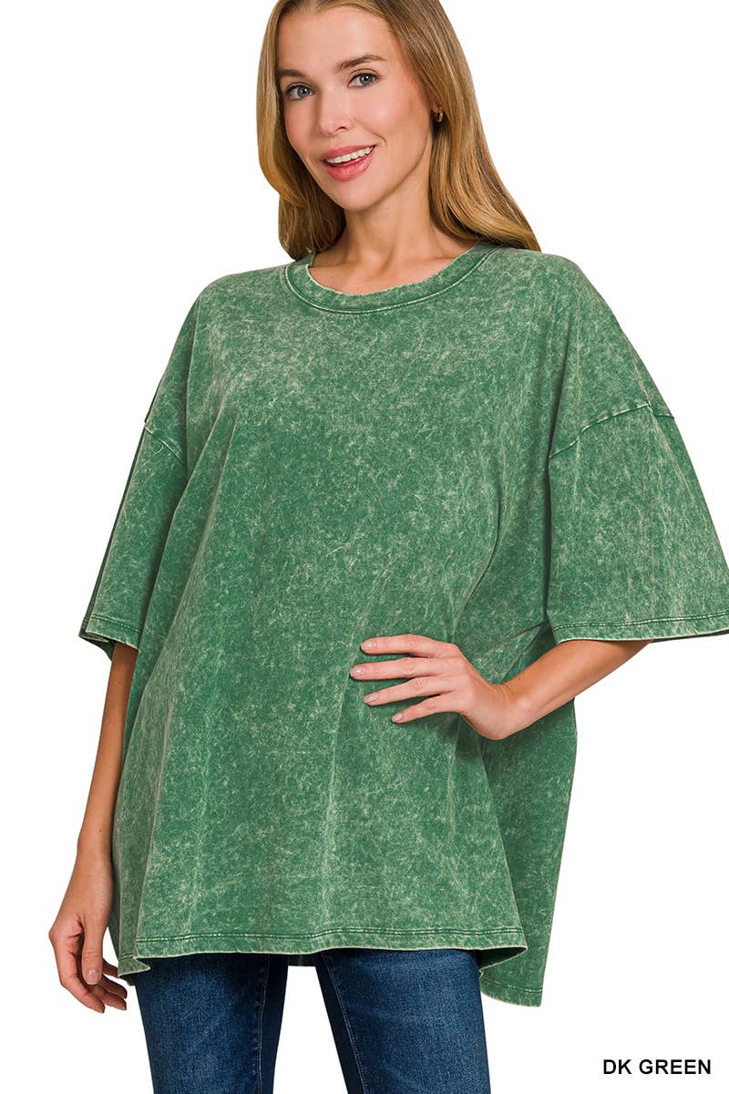 42POPS - Wholesale Knit Top - Women's - `.Acid Wash Cotton Oversized Tee20