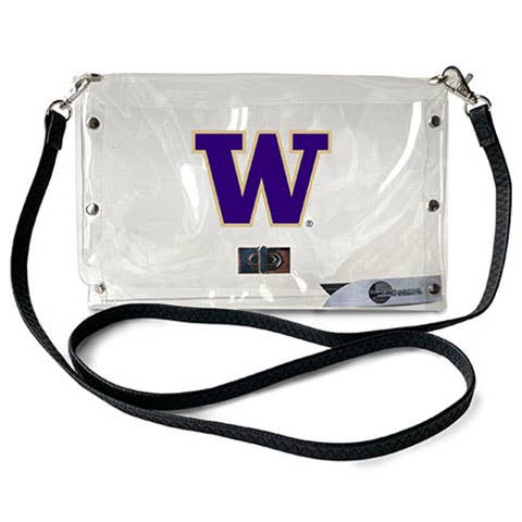 NCAA Washington Huskies Clear Envelope Purse for wholesale by Little Earth Productions