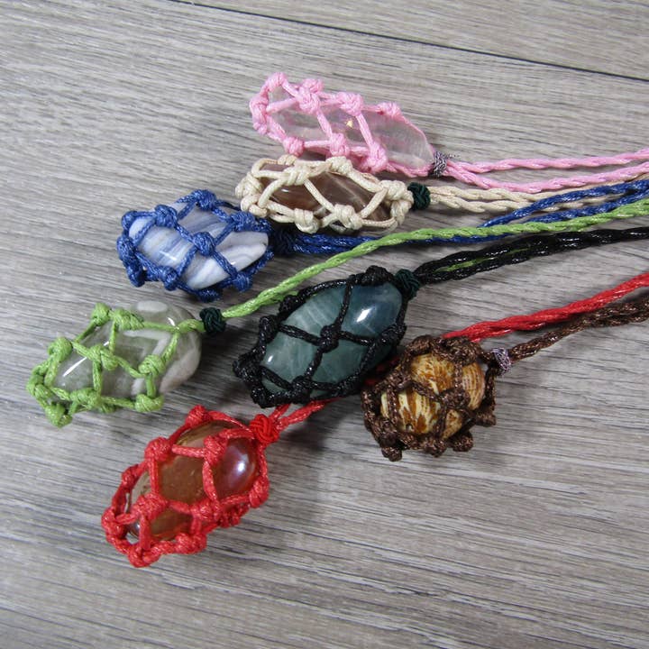 Keystone Crystals - Wholesale Pendant/charm necklace - Adjustable Macrame Crystal Cage Necklace – Gemstone Holder 3