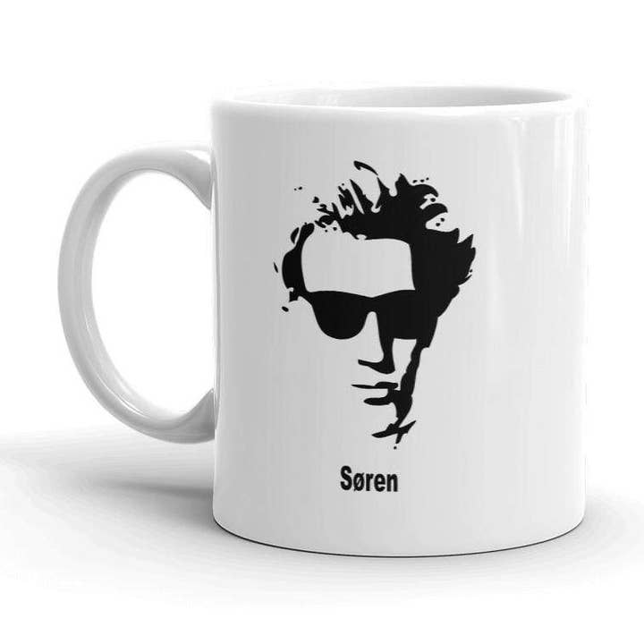 The Philosopher's Shirt - Wholesale Coffee Mug - Kierkegaard Portrait with Sunglasses - Mug5