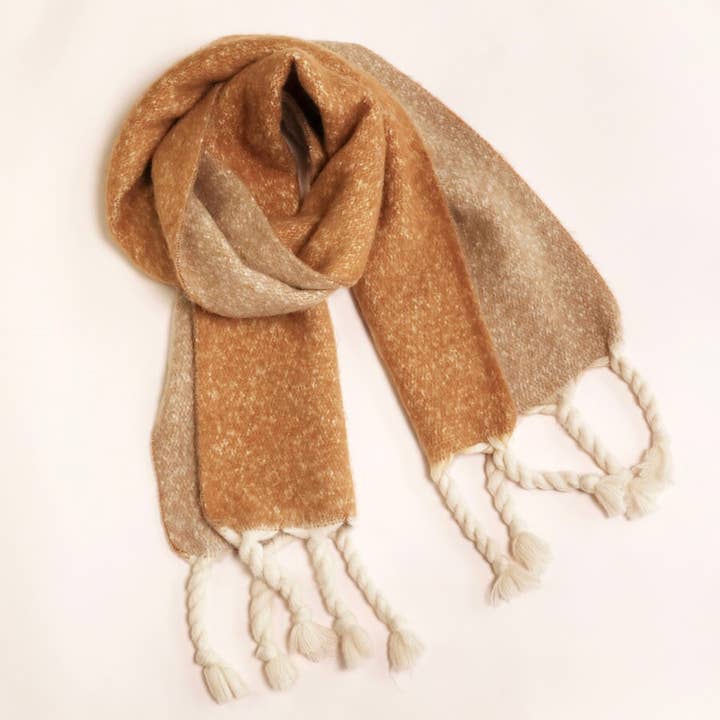 Lisa Angel - Wholesale Scarf - Women's - Camel Two Tone Winter Scarf