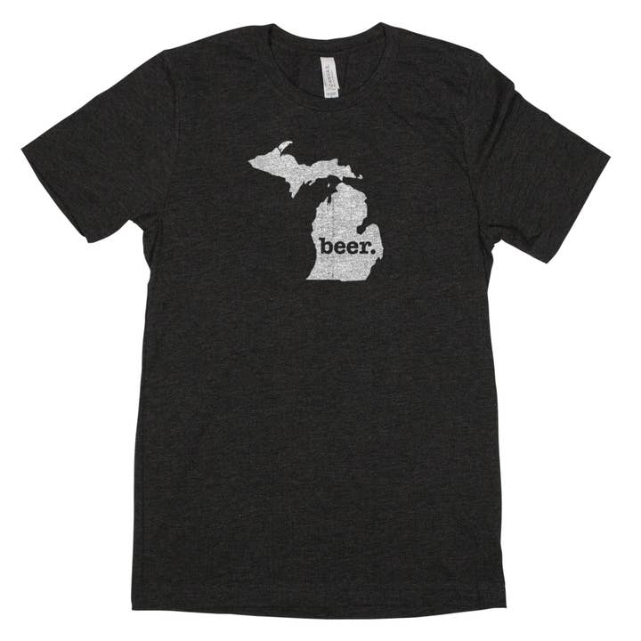 beer. Men's Unisex T-Shirt - Michigan for wholesale by Home State Apparel