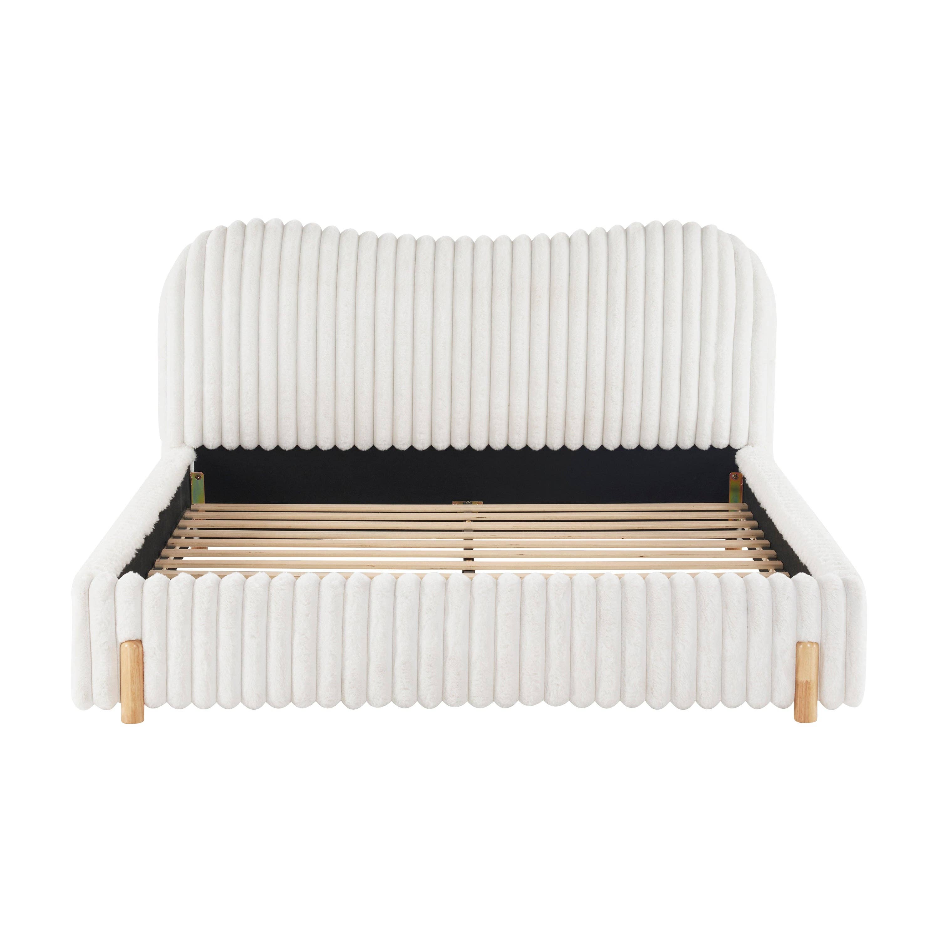 HOMYCASA DESIGN INC - Wholesale Bed - Mira Queen Boucle Upholstered Bed with Curve Headboard2