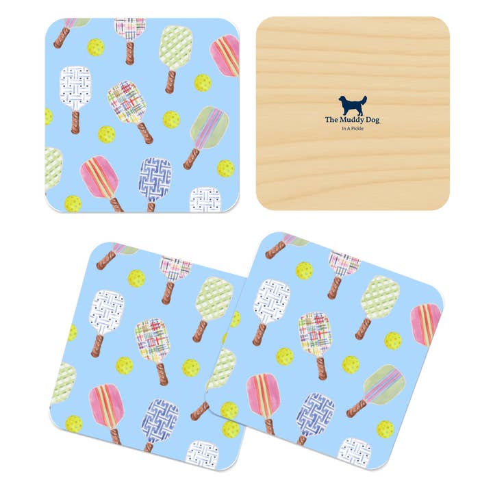 Sous Pression Sous-Bocks de Pickleball (Coffret de Quatre) pour la vente par The Muddy Dog