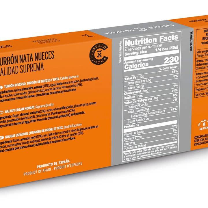 CASTILLO DE JIJONA - Wholesale Nougat - Supreme Quality Nut Cream Nougat (200g)1