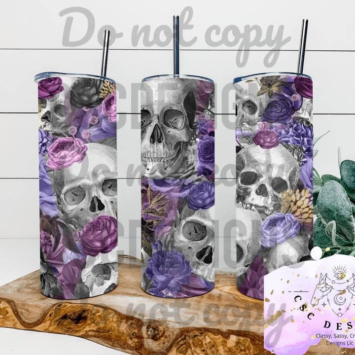 Skalle tumbler för wholesale av Classy, sassy, crafty designs llc