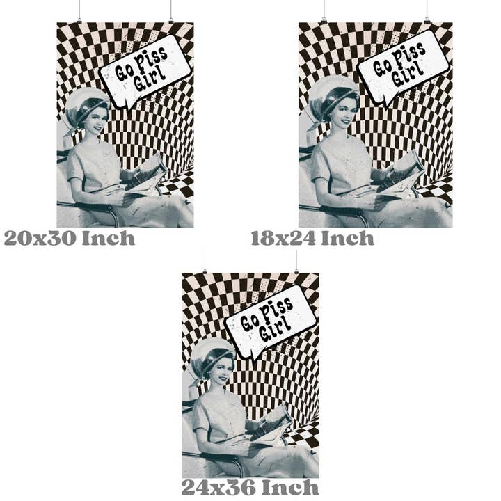 CLM Creative Studio - Wholesale Art Print - Go Piss Girl Vintage Hair Salon Girl Wall Art Prints