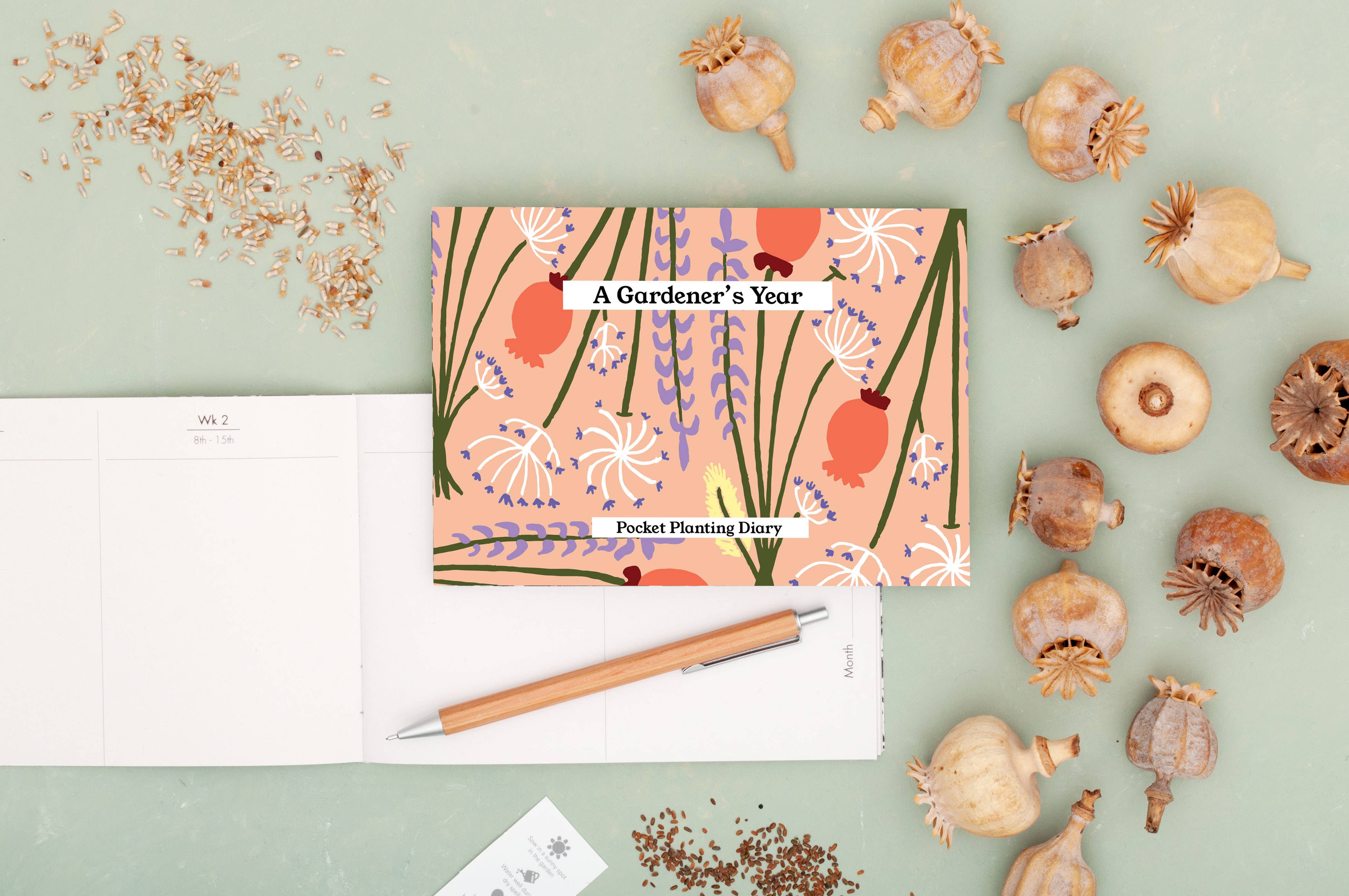 Studio Wald - UK Made – wholesale Journal/diary – Gardener's Diary - 'Dried' - Peach4