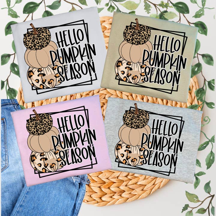 Hello Pumpkin Season T-shirt for wholesale by Duck Creations Wholesale