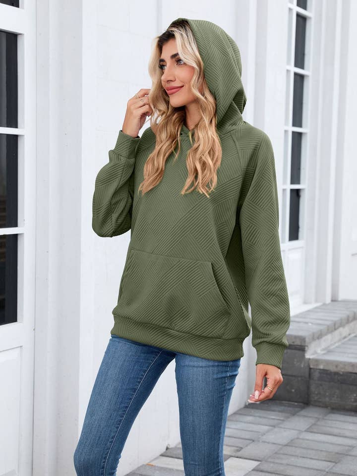 Lovesoft - Wholesale Hoodie - Women's - Textured Chevron Hoodie | Cozy Pullover Kangaroo Pocket14
