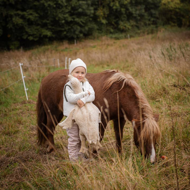 Cuddly animal Goose large | linen for wholesale by Senger-Naturwelt