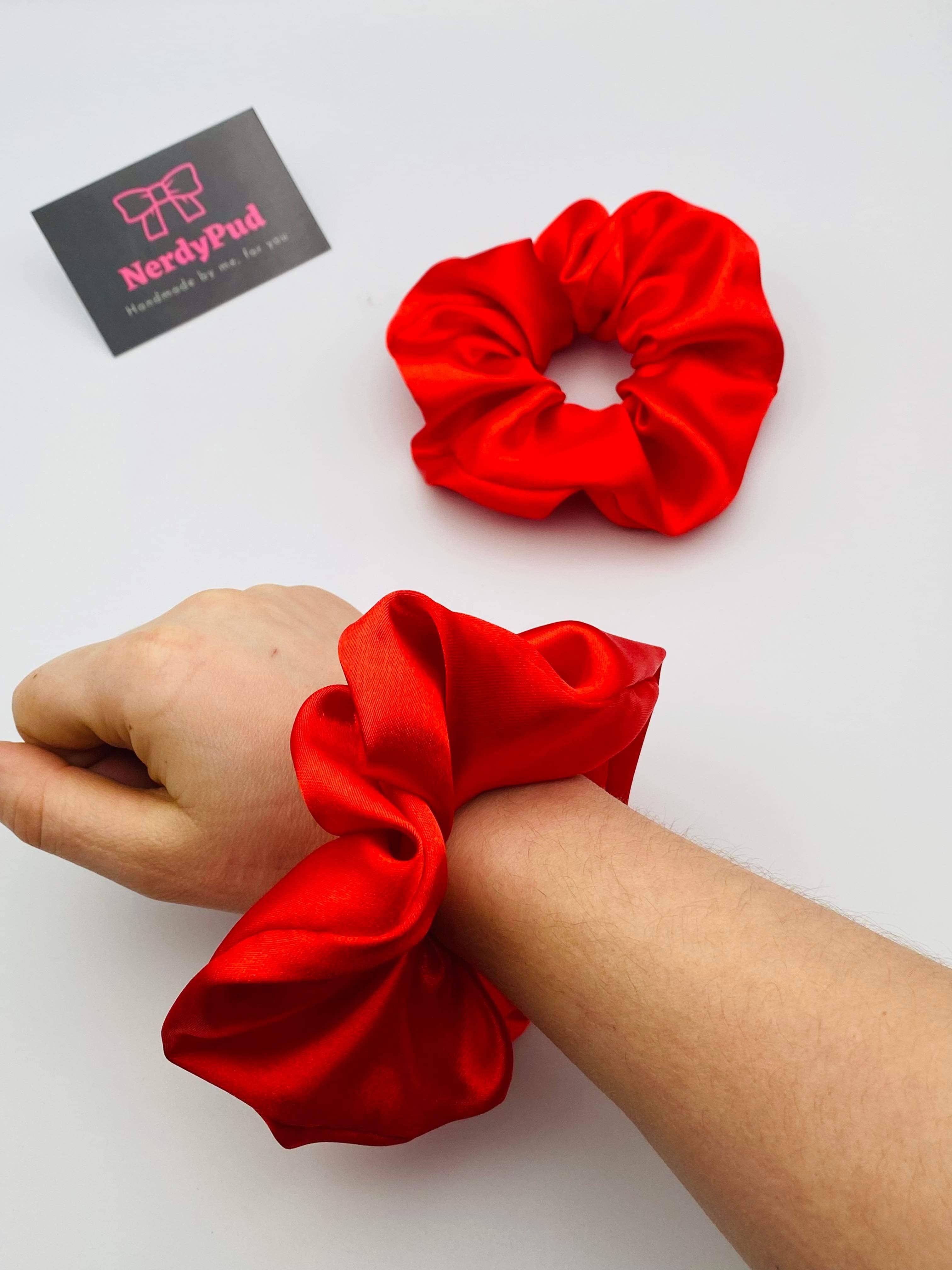 NerdyPud – wholesale Scrunchie - Women’s – Red Satin Scrunchie3