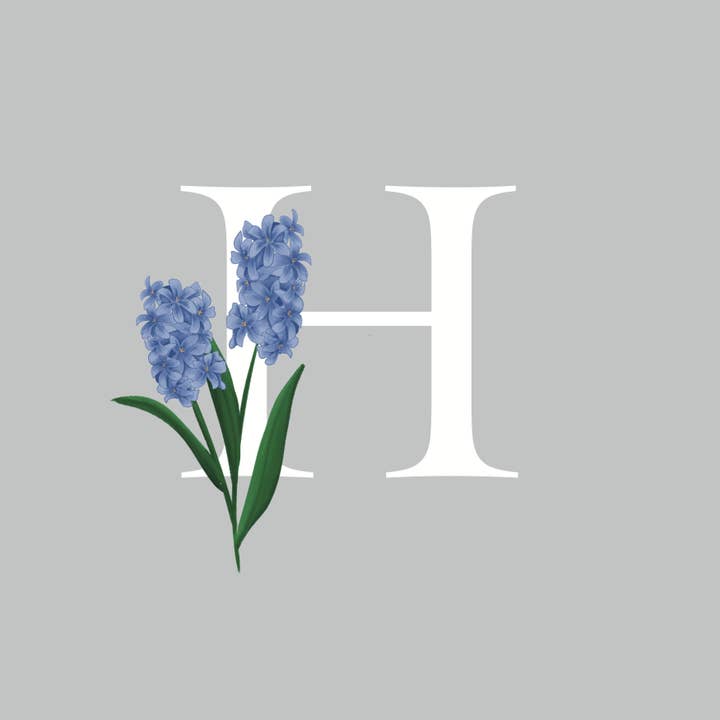 H Monograma Floral - Copia para venta al por mayor de Forever Blue Studio