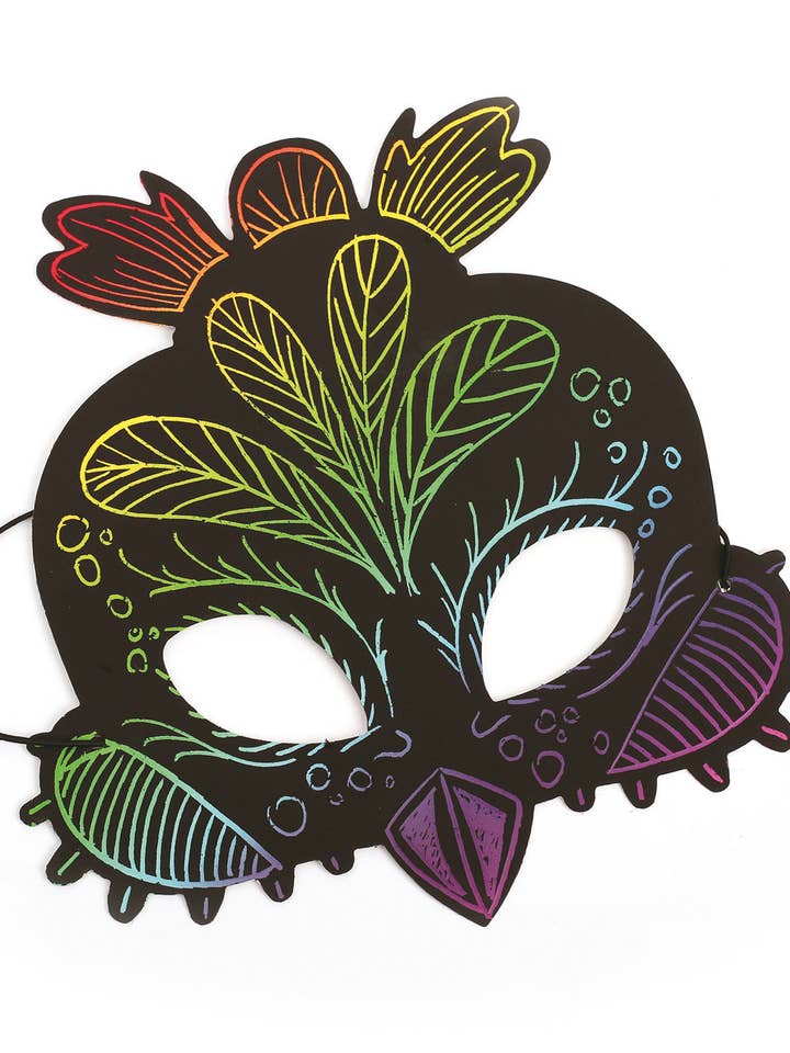 SACHET 6 MASQUES A GRATTER ENFANT OISEAUX ET ANIMAUX pour la vente par Graine Créative