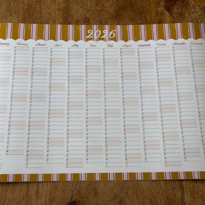 Daymaker Stationery - Wholesale Planner - 2026 Year Planner 'Golden Stripe'3