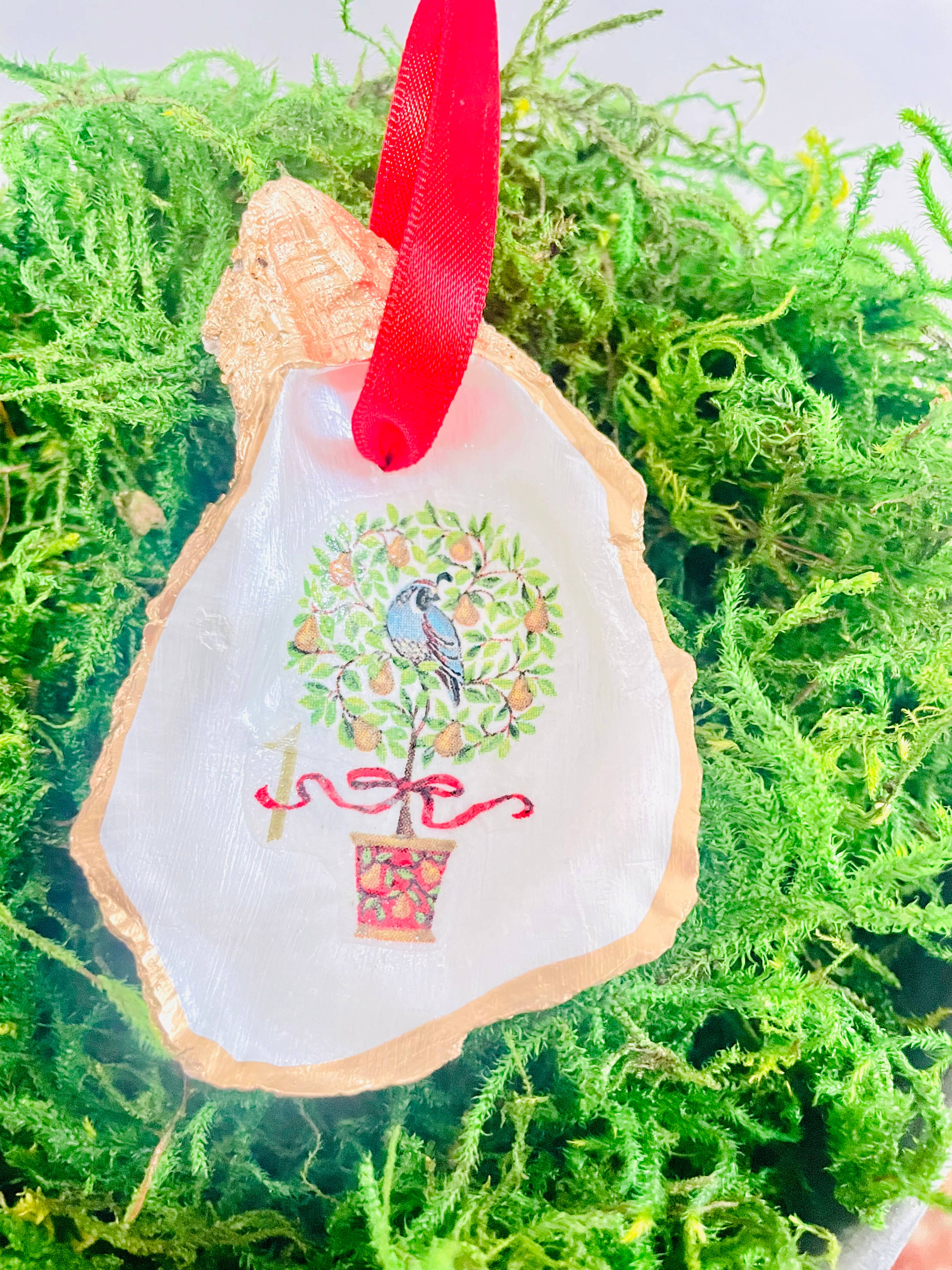 Shells by Shea - Wholesale Ornament - Oyster Shell Ornament Set,12 Days of Christmas Ornaments10