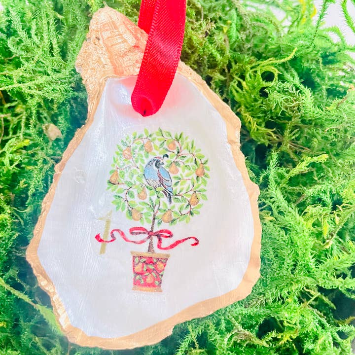 Shells by Shea - Wholesale Ornament - Oyster Shell Ornament Set,12 Days of Christmas Ornaments10