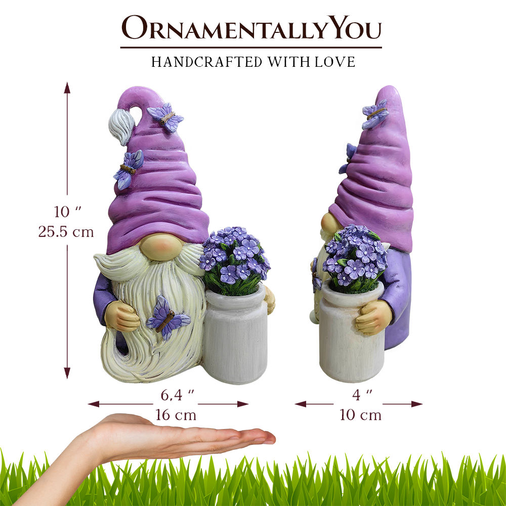 OrnamentallyYou - Wholesale Decoratief beeldje - Garden Grace lavendel kabouterbeeld van 25 cm, paarse woondecoratie2