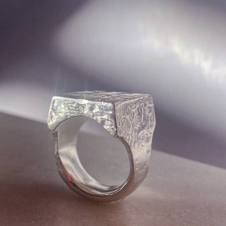 MOCA Jewellery - Wholesale Signet Ring - Textured Signet Ring4