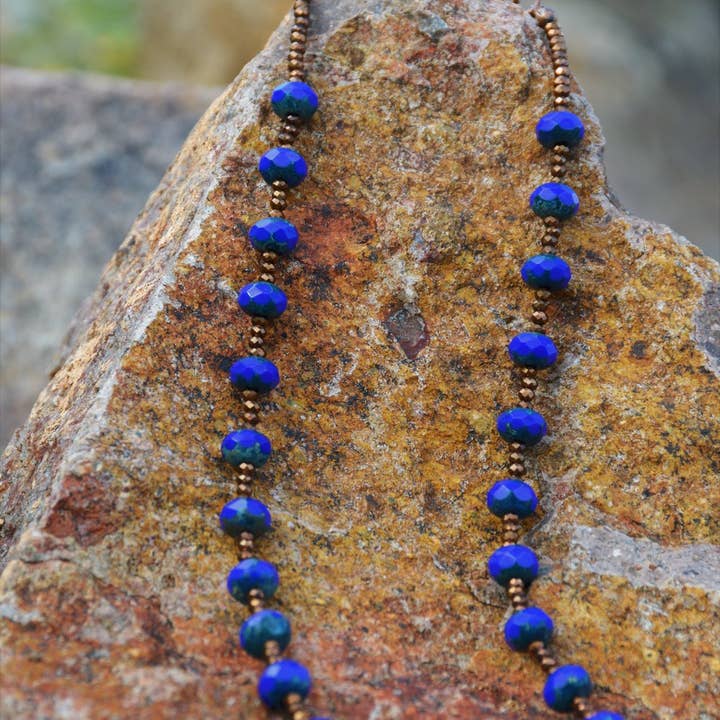 Casa Kira - Wholesale Beaded/Pearl Necklace - Cobalt Blue, Princess Length, Boho Necklace4