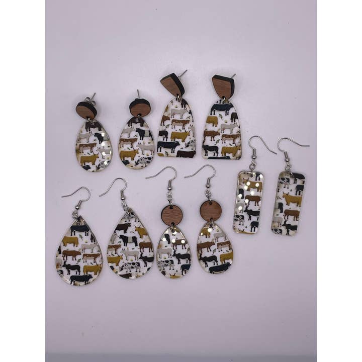 The Cracked Pig - Wholesale Dangle Earrings - Cows and Bulls Earrings | Stainless Steel Hardware1