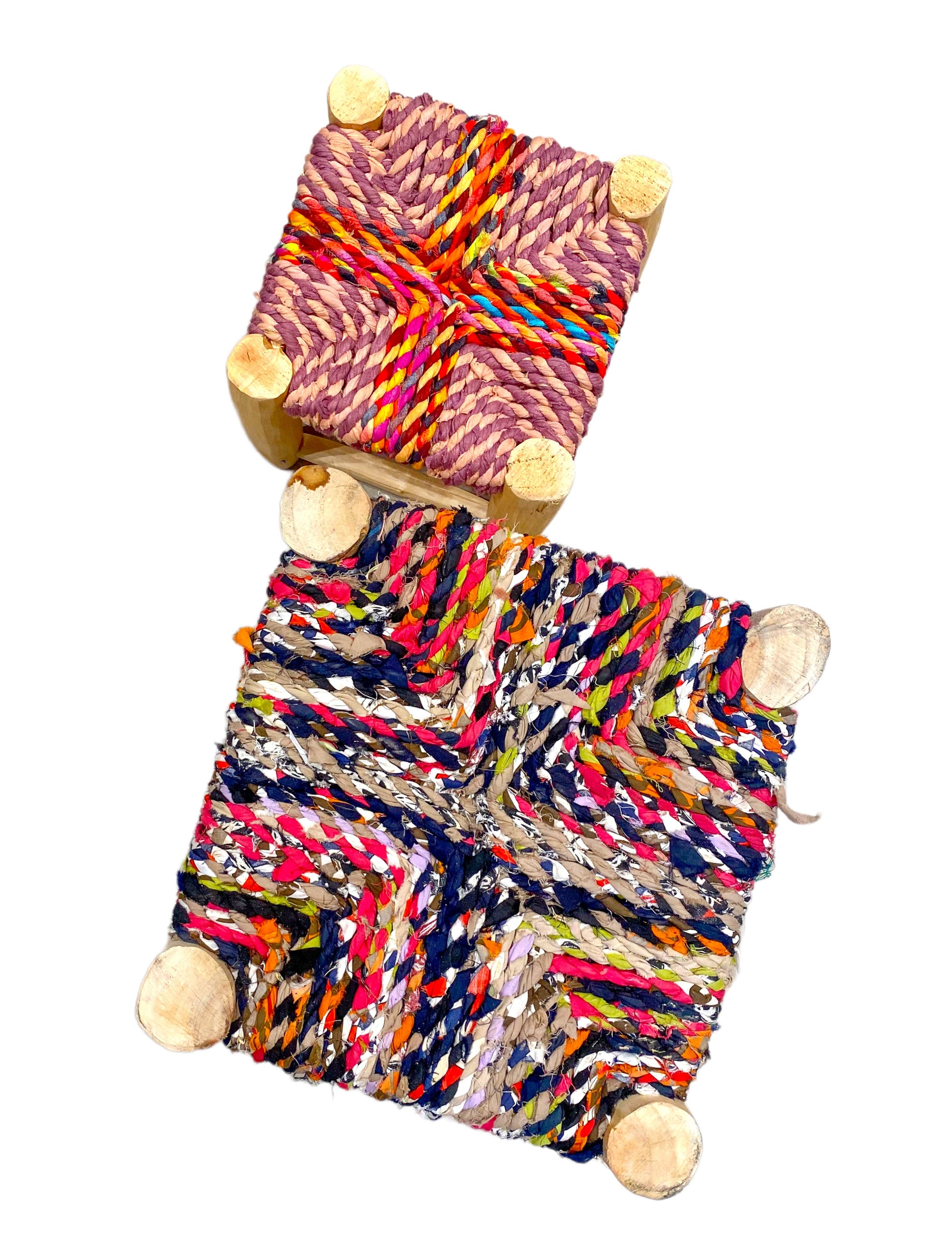 SOUK in the CITY - Wholesale Stool - Boucherouite Stools (set of 2)2