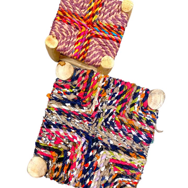 SOUK in the CITY - Wholesale Stool - Boucherouite Stools (set of 2)2