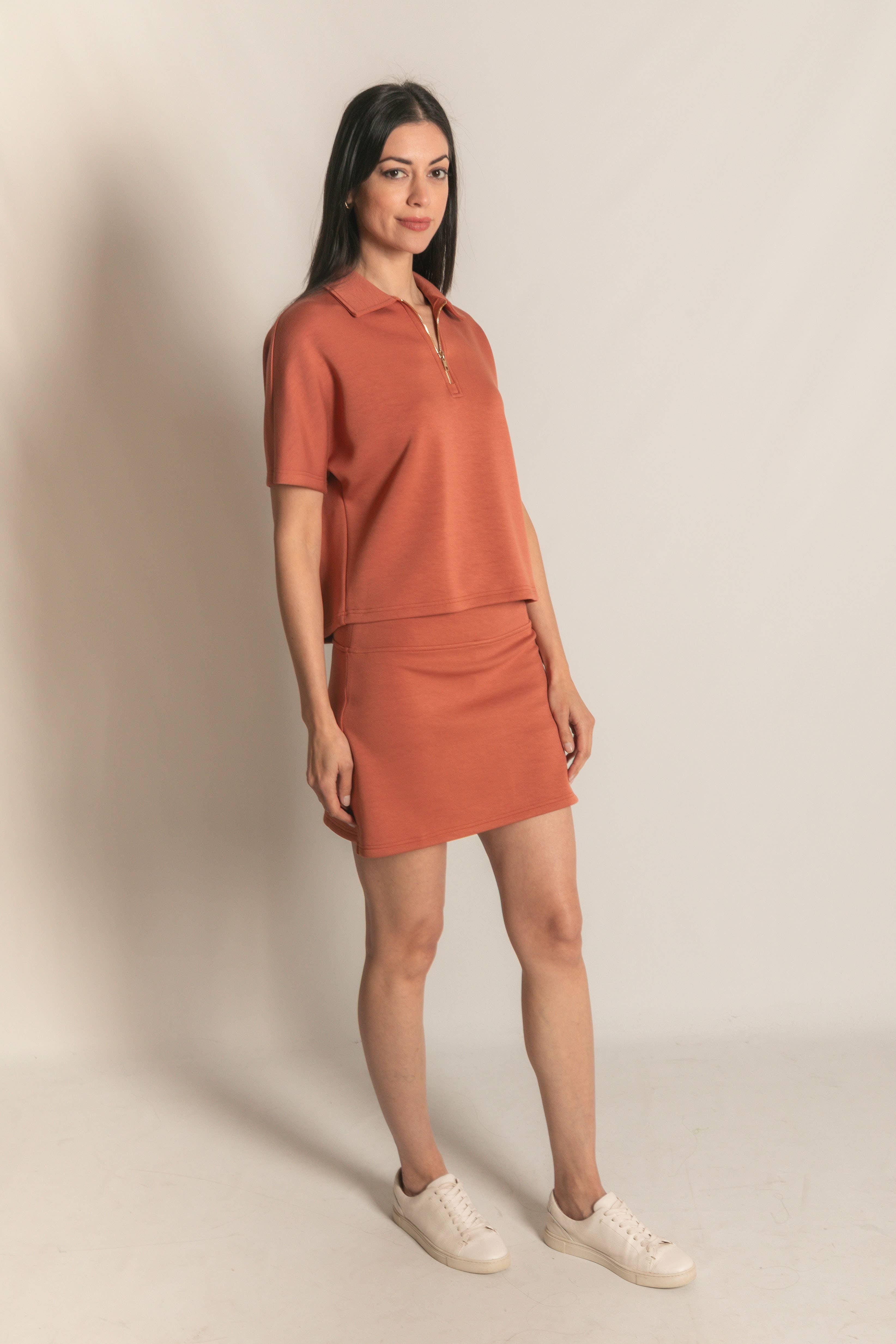 P. CILL - Wholesale Knit Top - Women's - P. CILL Butter Modal Short Sleeve Quarter Zip Top72