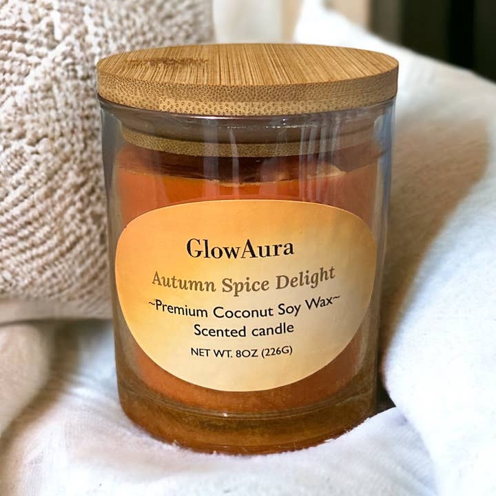 Bougie Autumn Spice Delight pour la vente par Glowaura LLC