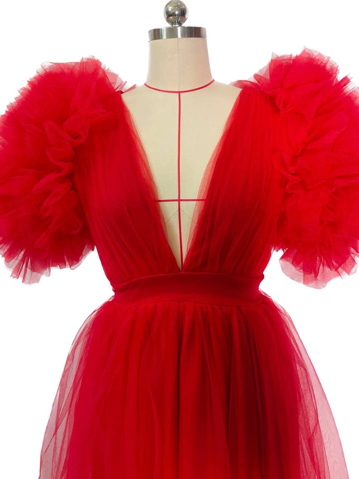 Robe Ixora à Manches Bouffantes pour Femmes pour la vente par Dimaz